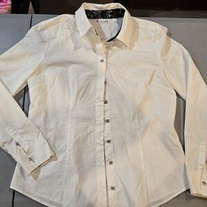 White Button Down Shirt for Women 3c41